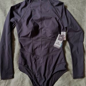 Rip Curl Black One Piece Long Sleeve Swimsuit